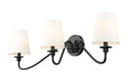 Wall Sconce Z-Lite 7509-3S-MB Matte Black Gianna 3 Light Wall Sconce Z-Lite