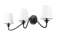 Wall Sconce Z-Lite 7509-3S-MB Matte Black Gianna 3 Light Wall Sconce Z-Lite
