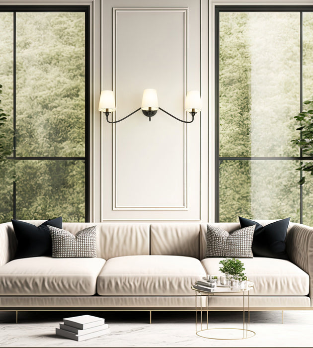 Wall Sconce Z-Lite 7509-3S-MB Matte Black Gianna 3 Light Wall Sconce Z-Lite