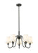 Chandelier Z-Lite 7509-5-26MB Matte Black Gianna 5 Light Chandelier Z-Lite