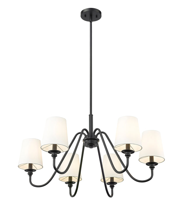 Chandelier Z-Lite 7509-6-32MB Matte Black Gianna 6 Light Chandelier Z-Lite
