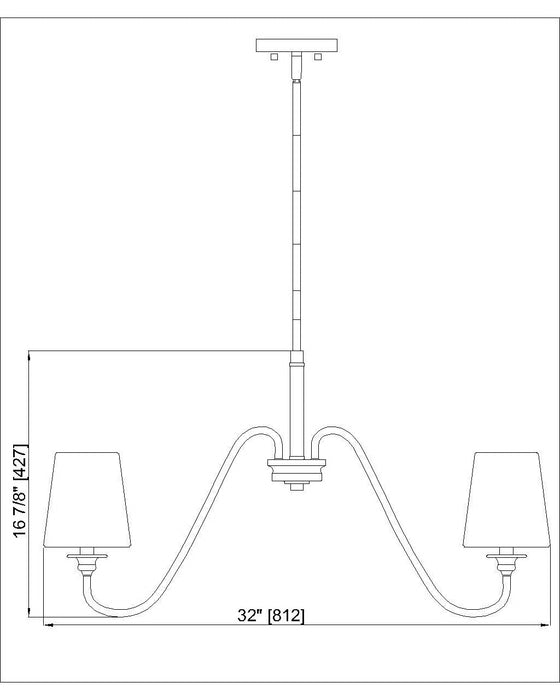 Chandelier Z-Lite 7509-6-32MB Matte Black Gianna 6 Light Chandelier Z-Lite