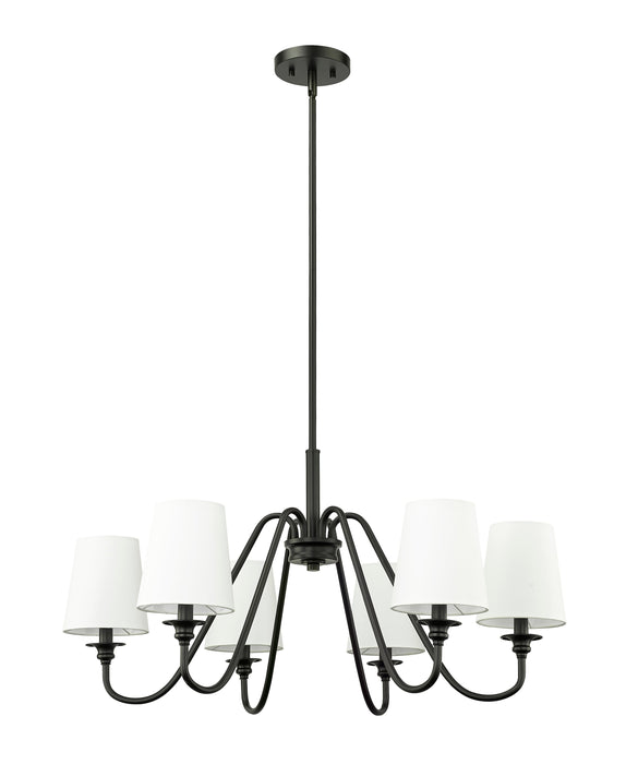 Chandelier Z-Lite 7509-6-32MB Matte Black Gianna 6 Light Chandelier Z-Lite