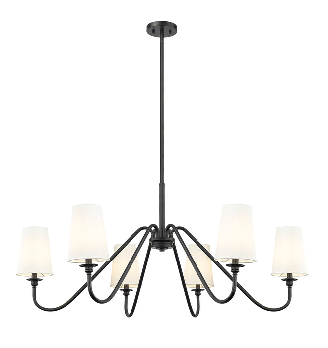 Chandelier Z-Lite 7509-6-46MB Matte Black Gianna 6 Light Chandelier Z-Lite
