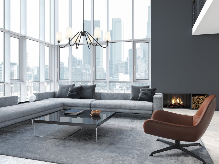 Chandelier Z-Lite 7509-6-46MB Matte Black Gianna 6 Light Chandelier Z-Lite