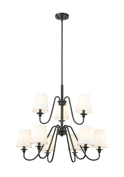 Chandelier Z-Lite 7509-9-32MB Matte Black Gianna 9 Light Chandelier Z-Lite