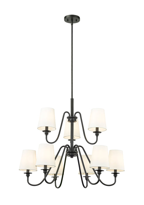Chandelier Z-Lite 7509-9-32MB Matte Black Gianna 9 Light Chandelier Z-Lite