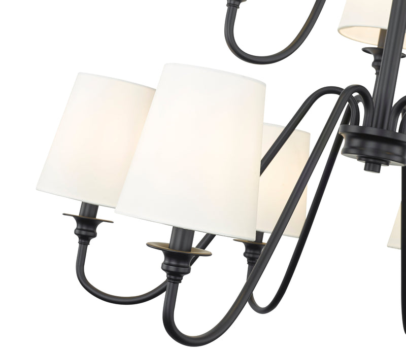 Chandelier Z-Lite 7509-9-32MB Matte Black Gianna 9 Light Chandelier Z-Lite