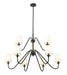 Chandelier Z-Lite 7509-9-46MB Matte Black Gianna 9 Light Chandelier Z-Lite