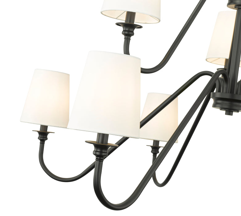 Chandelier Z-Lite 7509-9-46MB Matte Black Gianna 9 Light Chandelier Z-Lite