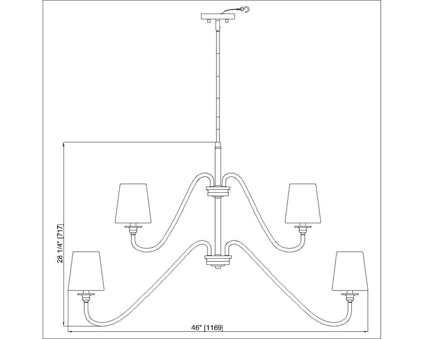 Chandelier Z-Lite 7509-9-46MB Matte Black Gianna 9 Light Chandelier Z-Lite