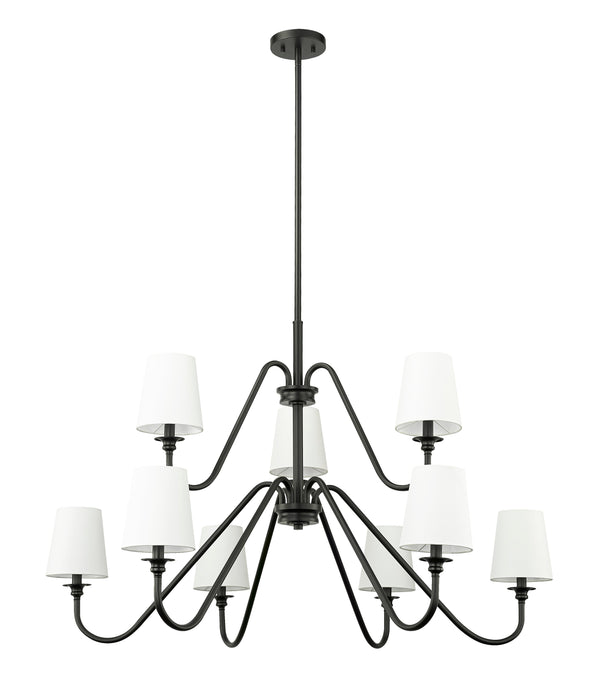 Chandelier Z-Lite 7509-9-46MB Matte Black Gianna 9 Light Chandelier Z-Lite