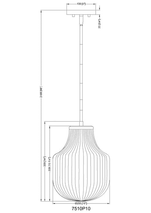 Pendant Z-Lite 7510P10-MGLD Modern Gold Newbury 1 Light Pendant Z-Lite