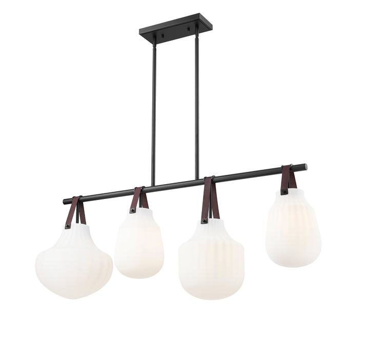 Linear Chandelier Z-Lite 7513-4L-MB Matte Black Newbury 4 Light Pendant Z-Lite
