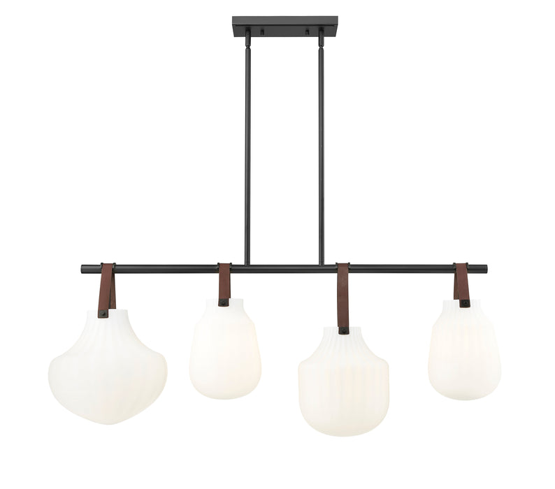 Linear Chandelier Z-Lite 7513-4L-MB Matte Black Newbury 4 Light Pendant Z-Lite