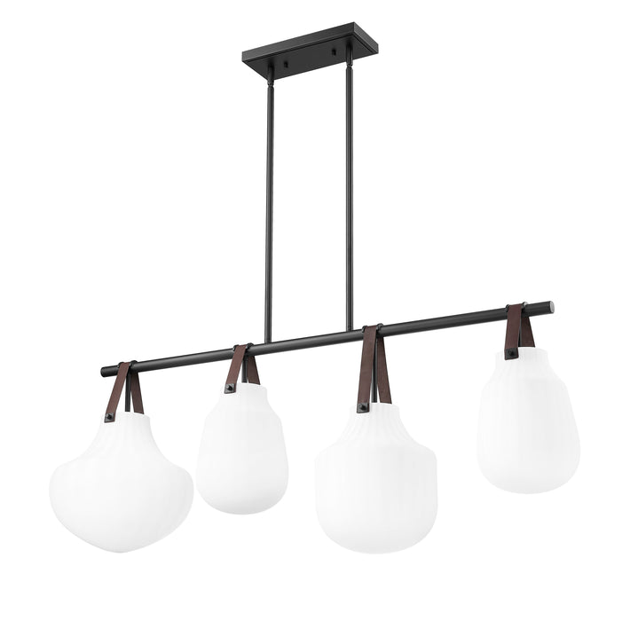 Linear Chandelier Z-Lite 7513-4L-MB Matte Black Newbury 4 Light Pendant Z-Lite