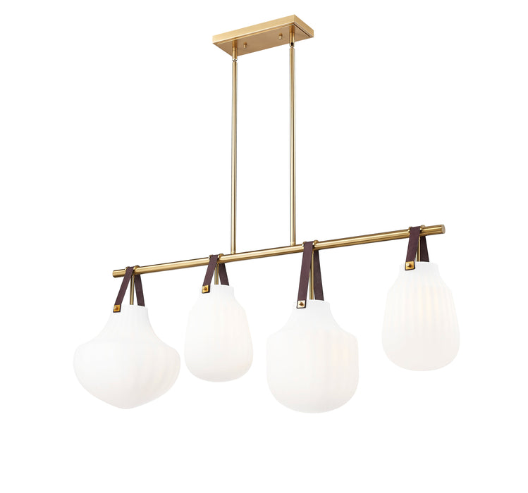Linear Chandelier Z-Lite 7513-4L-MGLD Modern Gold Newbury 4 Light Pendant Z-Lite