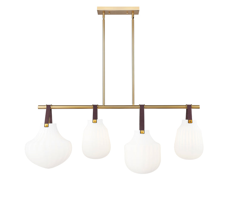 Linear Chandelier Z-Lite 7513-4L-MGLD Modern Gold Newbury 4 Light Pendant Z-Lite