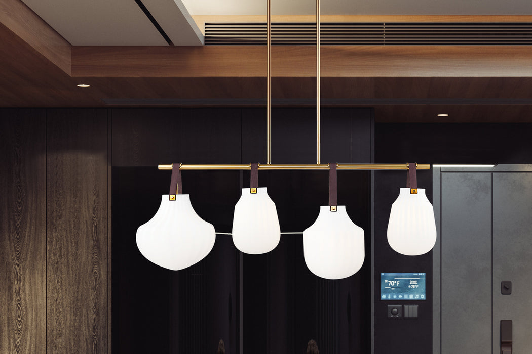 Linear Chandelier Z-Lite 7513-4L-MGLD Modern Gold Newbury 4 Light Pendant Z-Lite