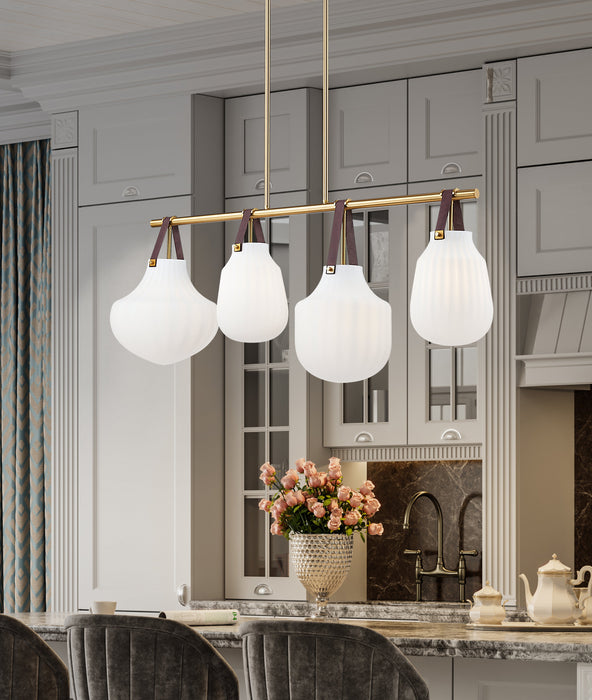 Linear Chandelier Z-Lite 7513-4L-MGLD Modern Gold Newbury 4 Light Pendant Z-Lite
