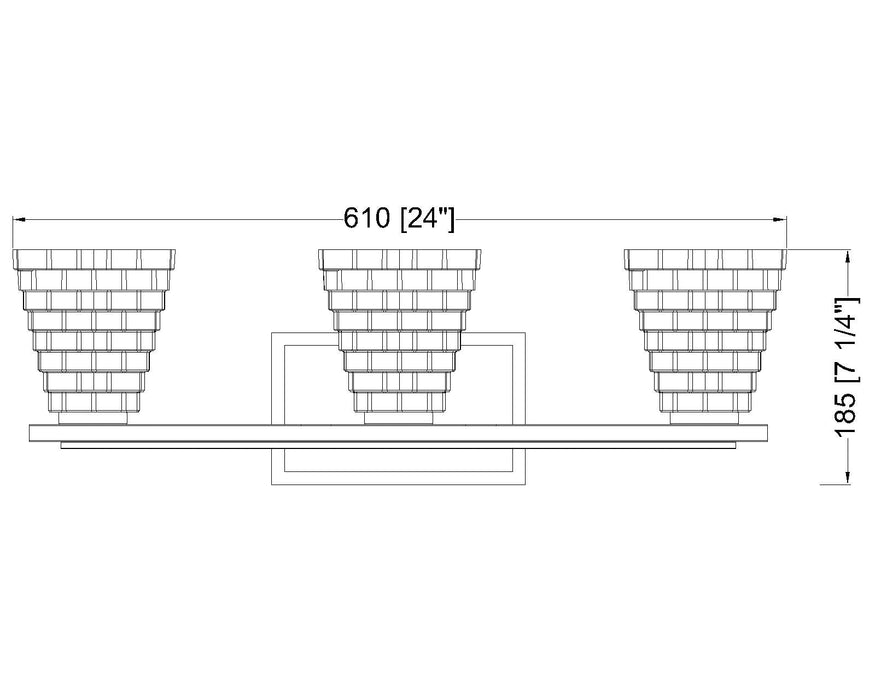 Vanity Z-Lite 7514-3V-MGLD Modern Gold Annalise 3 Light Vanity Z-Lite