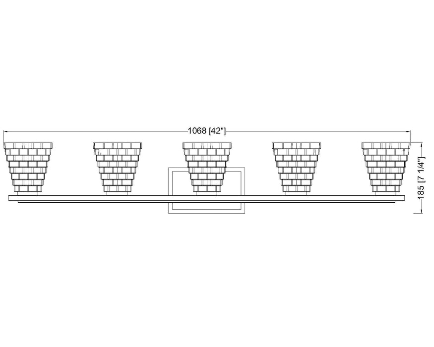 Vanity Z-Lite 7514-5V-MGLD Modern Gold Annalise 5 Light Vanity Z-Lite