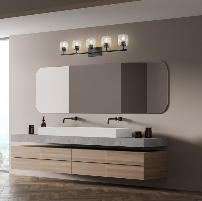 Vanity Z-Lite 7515-5V-MB Matte Black Landon 5 Light Vanity Z-Lite