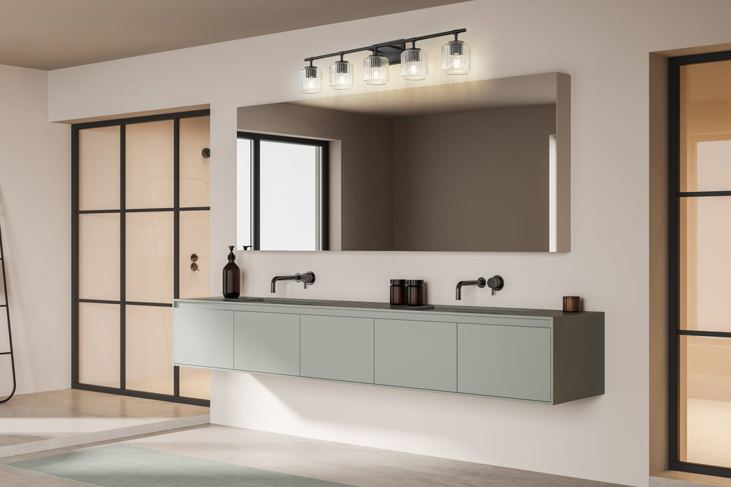 Vanity Z-Lite 7515-5V-MB Matte Black Landon 5 Light Vanity Z-Lite