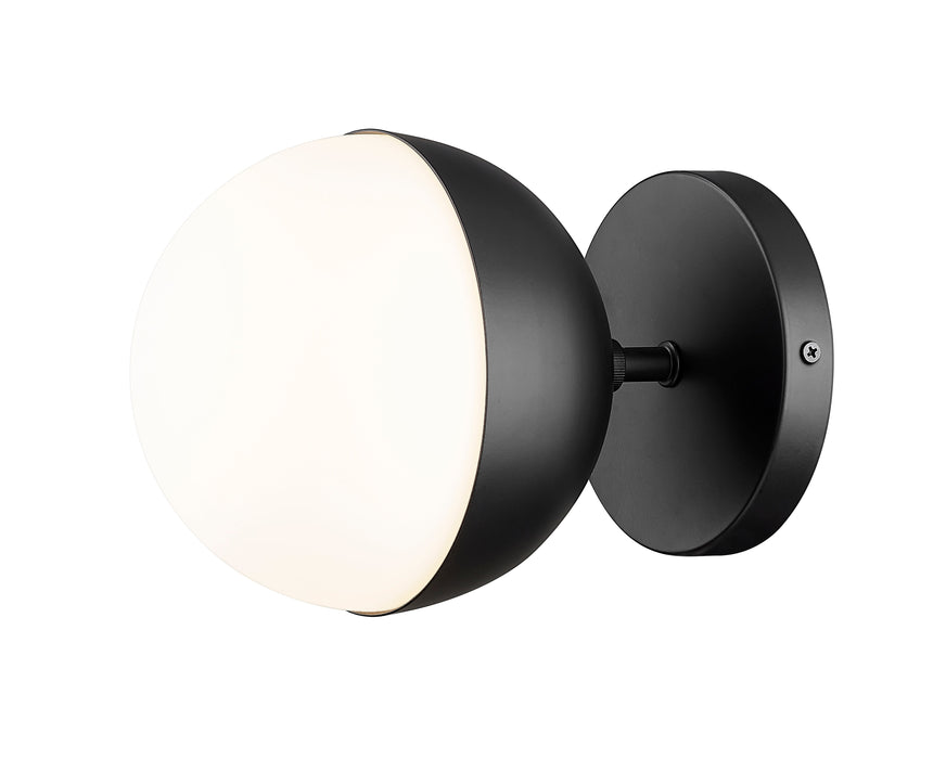 Wall Sconce Z-Lite 7517-1S-MB Matte Black Realm Sphere 1 Light Wall Sconce Z-Lite