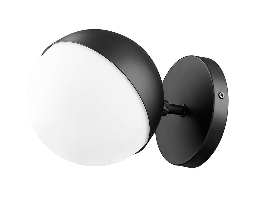 Wall Sconce Z-Lite 7517-1S-MB Matte Black Realm Sphere 1 Light Wall Sconce Z-Lite
