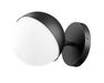 Wall Sconce Z-Lite 7517-1S-MB Matte Black Realm Sphere 1 Light Wall Sconce Z-Lite
