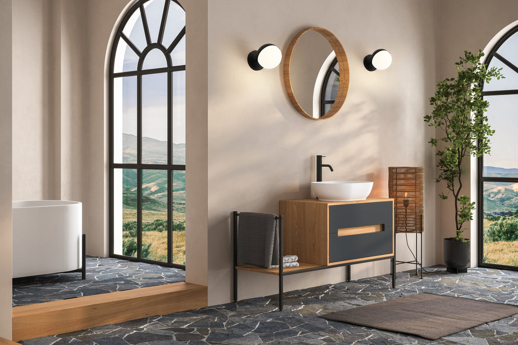 Wall Sconce Z-Lite 7517-1S-MB Matte Black Realm Sphere 1 Light Wall Sconce Z-Lite