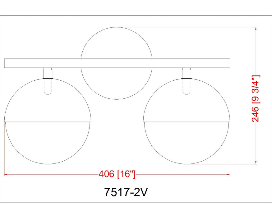 Vanity Z-Lite 7517-2V-BN Brushed Nickel Realm Sphere 2 Light Vanity Z-Lite