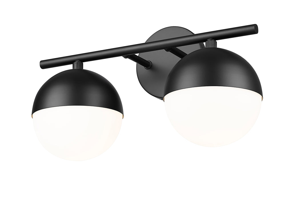 Vanity Z-Lite 7517-2V-MB Matte Black Realm Sphere 2 Light Vanity Z-Lite