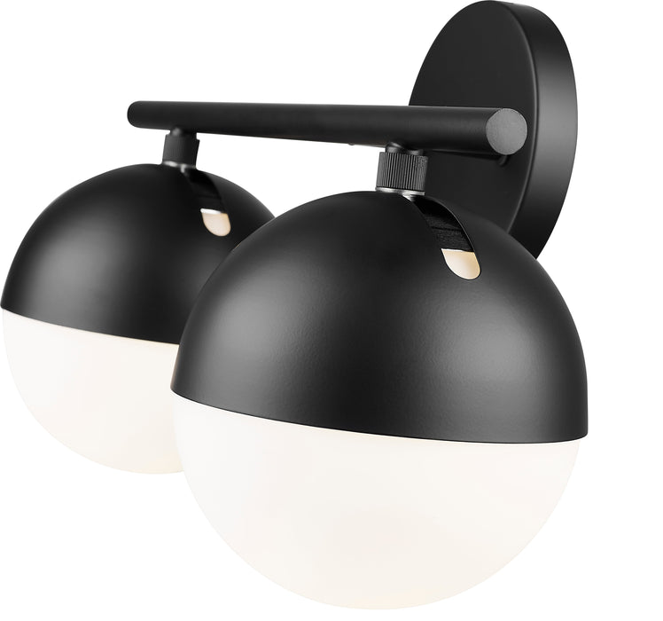 Vanity Z-Lite 7517-2V-MB Matte Black Realm Sphere 2 Light Vanity Z-Lite
