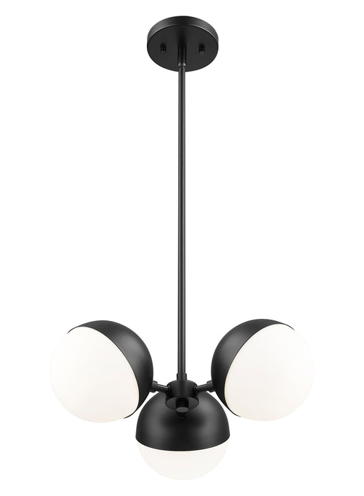 Chandelier Z-Lite 7517-3MB Matte Black Realm Sphere 3 Light Chandelier Z-Lite