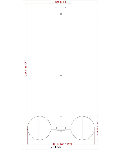 Chandelier Z-Lite 7517-3MB Matte Black Realm Sphere 3 Light Chandelier Z-Lite