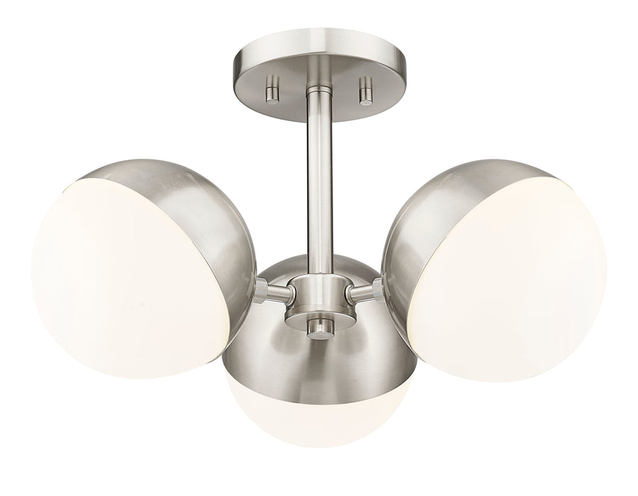 Semi Flush Mount Z-Lite 7517-3SF-BN Brushed Nickel Realm Sphere 3 Light Semi Flush Mount Z-Lite