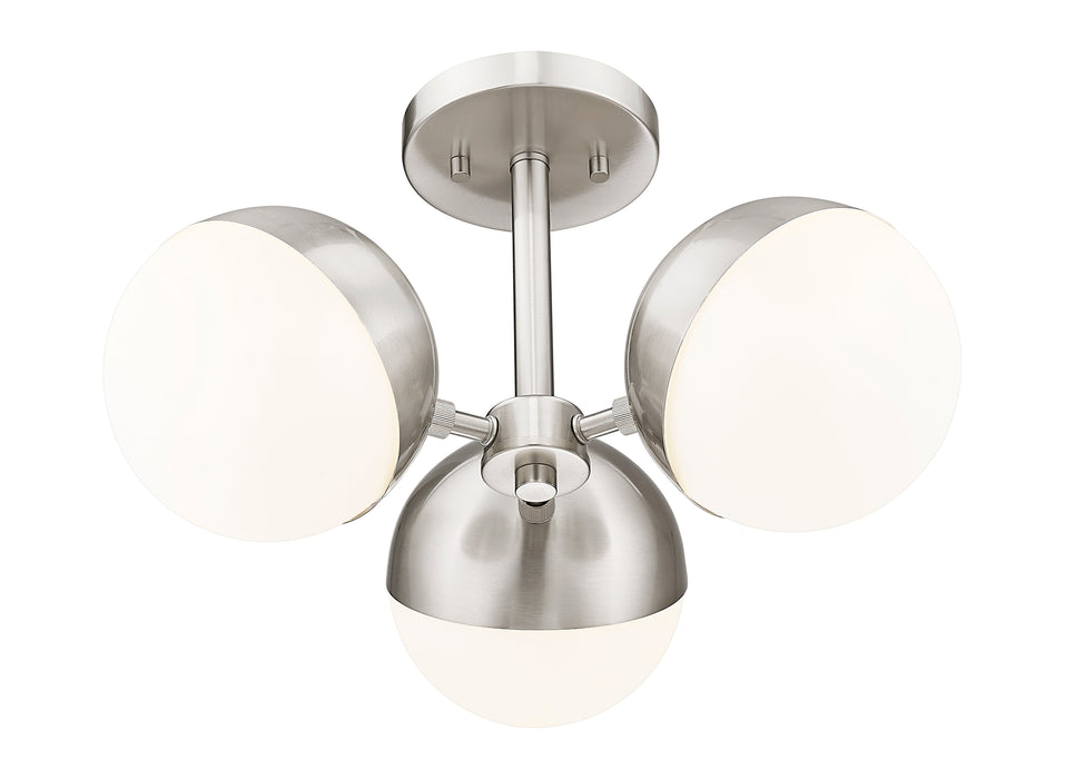 Semi Flush Mount Z-Lite 7517-3SF-BN Brushed Nickel Realm Sphere 3 Light Semi Flush Mount Z-Lite