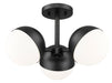 Semi Flush Mount Z-Lite 7517-3SF-MB Matte Black Realm Sphere 3 Light Semi Flush Mount Z-Lite