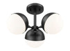 Semi Flush Mount Z-Lite 7517-3SF-MB Matte Black Realm Sphere 3 Light Semi Flush Mount Z-Lite