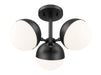 Semi Flush Mount Z-Lite 7517-3SF-MB Matte Black Realm Sphere 3 Light Semi Flush Mount Z-Lite