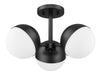 Semi Flush Mount Z-Lite 7517-3SF-MB Matte Black Realm Sphere 3 Light Semi Flush Mount Z-Lite