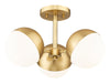Semi Flush Mount Z-Lite 7517-3SF-MGLD Modern Gold Realm Sphere 3 Light Semi Flush Mount Z-Lite