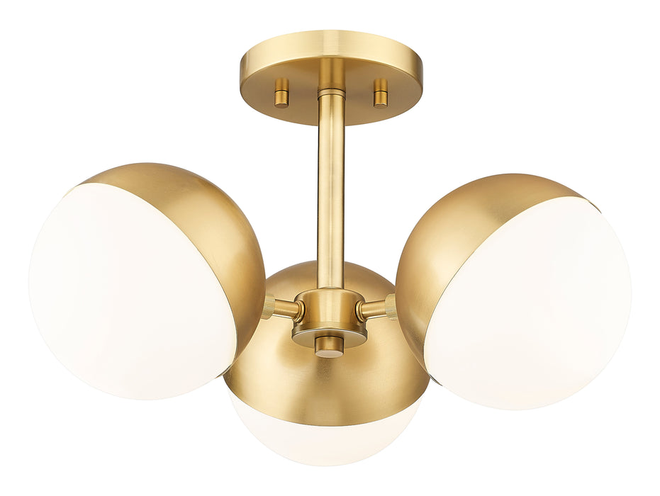 Semi Flush Mount Z-Lite 7517-3SF-MGLD Modern Gold Realm Sphere 3 Light Semi Flush Mount Z-Lite