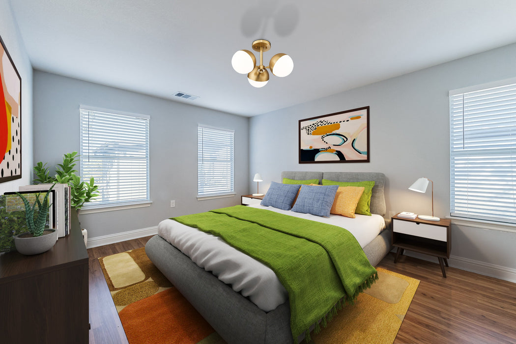 Semi Flush Mount Z-Lite 7517-3SF-MGLD Modern Gold Realm Sphere 3 Light Semi Flush Mount Z-Lite