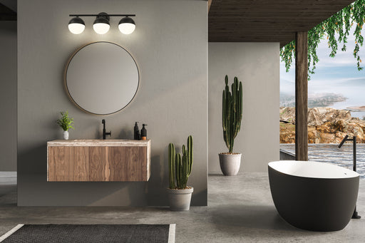Vanity Z-Lite 7517-3V-MB Matte Black Realm Sphere 3 Light Vanity Z-Lite