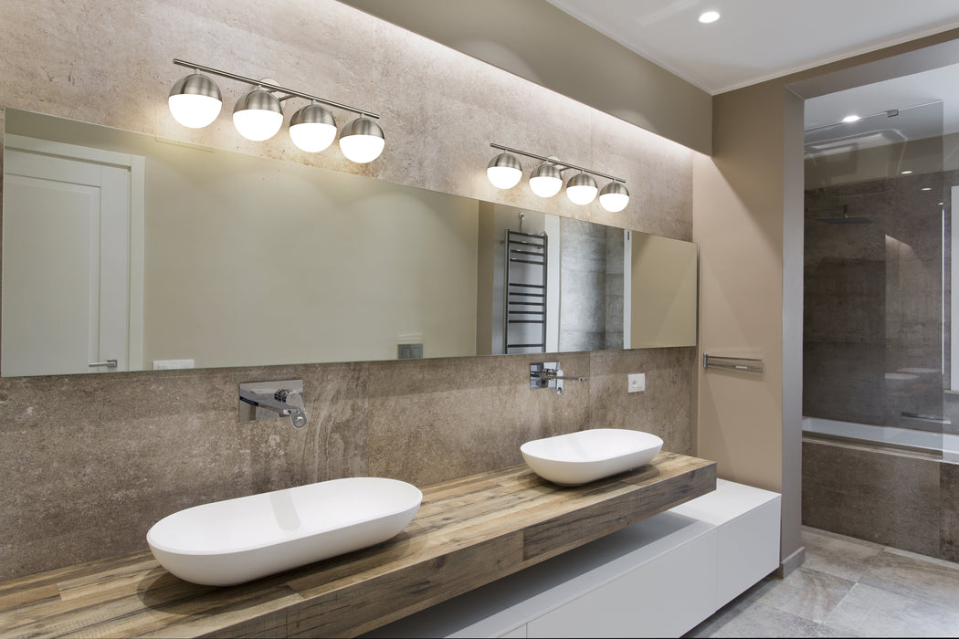 Vanity Z-Lite 7517-4V-BN Brushed Nickel Realm Sphere 4 Light Vanity Z-Lite