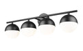 Vanity Z-Lite 7517-4V-MB Matte Black Realm Sphere 4 Light Vanity Z-Lite