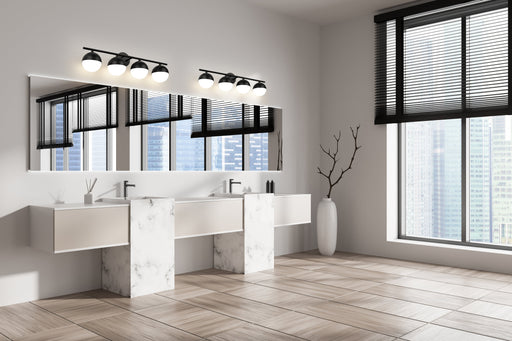 Vanity Z-Lite 7517-4V-MB Matte Black Realm Sphere 4 Light Vanity Z-Lite